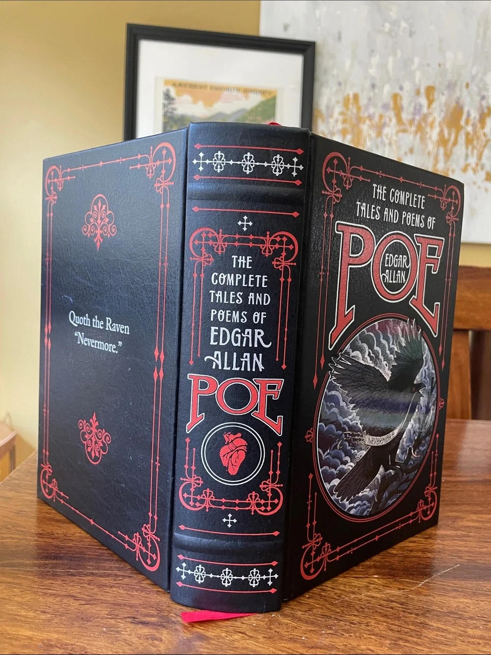 Edgar Allan Poe Black Hardcover Embossed Book Complete Tales & Poems Raven